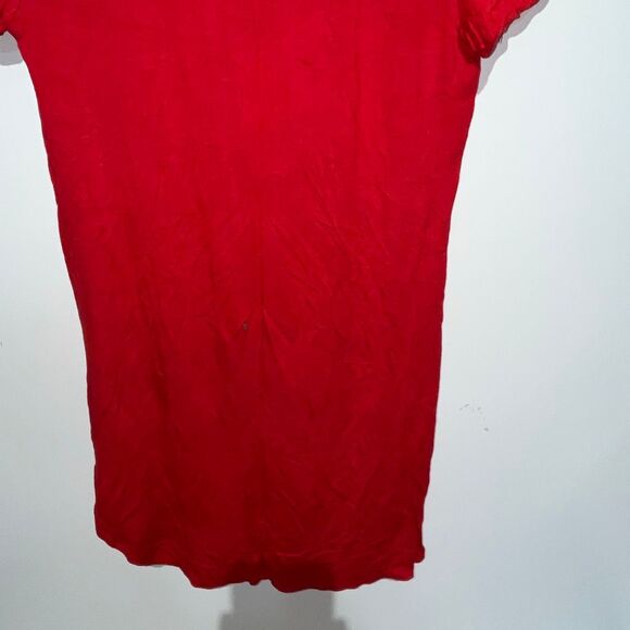Electric Pink Women's Red American Made Graphic Ruffle Sleeve T-Shirt Medium NWT - Picture 7 of 7